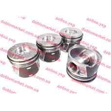 Поршні 1.6MJTD STD Doblo 2009- (к-кт на 4 цил з кільцями та пальцями), Виробник: MAHLE, OE: 55204145, 55253589, 55232072