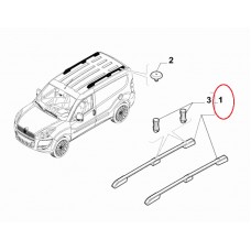 Рейлінги (хромовані) Doblo 2009-2015, Виробник: MGA, OE: 735497904, 735541762, 735584029