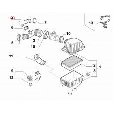 Патрубок воздушного фильтра 1.6MJTD Doblo 2009-2023, Виробник: RAPRO, OE: 51815253