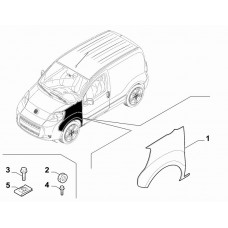 Крило праве Fiorino 2007-, Виробник: FIAT, OE: 1386105080