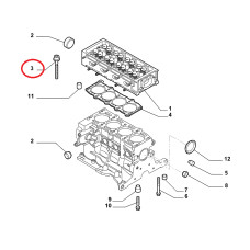 Болти головки блоку 1.4i Doblo 2009-  компл 10 шт, Виробник: VICTOR REINZ, OE: 55266118, 795992, 68293333AA