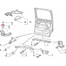 Гвинт нижнього візка дверей зсувних лівих Doblo 2005-2016, Виробник: FIAT, OE: 14442024