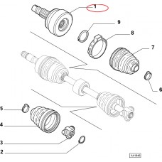 ШРКШ (ШРУС) зовнішній 1.4i 8v Fiorino 2007-, Виробник: METELLI, OE: 46308552, 46308882