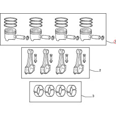 Поршні 2.0i 1РЕМ +0.25 (з кільцями та пальцями), Виробник: KING Pistons, OE: XU10J2, XU10J2 TE, XU10J2 Z