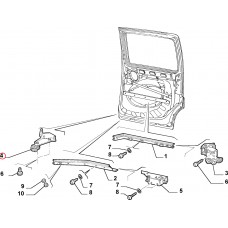 Роликовий механізм правих зсувних дверей нижній Doblo 2000-2016, Виробник: METZGER, OE: 51735971, 51782468