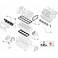 Комплект прокладок 1.4i (88kw) Doblo 2009- верхній, Виробник: VICTOR REINZ, OE: 71749165