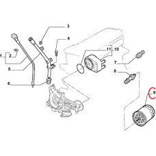 Фільтр масла 1.2i, 1.6i, 1.9D, 1.9JTD, 1.9MJTD Doblo 2000-2016, Виробник: BOSCH, OE: 46805832, 71736159, 71736161, 6001073237,