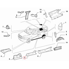 Балка поздовжня права Doblo 2000-2016, Виробник: FIAT, OE: 46745975