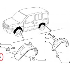 Підкрилок передній лівий Doblo 2000-2005 новий оригінал, Виробник: FIAT, OE: 46747452, 51781382