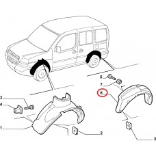 Підкрилок задній правий Doblo 2000-2005 новий оригінал, Виробник: FIAT, OE: 46747453, 51781383