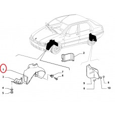 Підкрилок передній лівий Albea, Siena 2002-2012 (OPAR), Виробник: FIAT, OE: 46758631