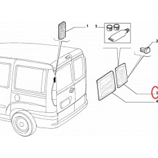 Скло заднє праве з підігрівом Doblo 2000-2016, Виробник: FIAT, OE: 46769627