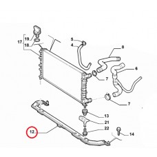 Поперечина кріплення радіатора нижня 1.9D Doblo 2000-2005, Виробник: FIAT, OE: 46807700