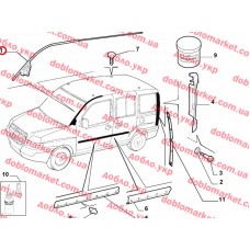 Молдинг даху правий Doblo 2000-2016 новий, Виробник: FIAT, OE: 46818788