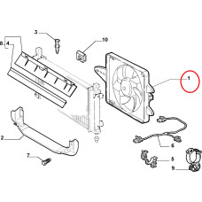 Дифузор з одним вентилятором + AC 1.2i Albea Siena 2002-2012 TOFAS, Виробник: FIAT, OE: 46826688
