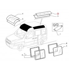 Скло даху праве Doblo 2000-2016, Виробник: FIAT, OE: 46828402