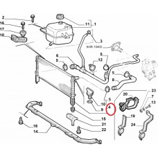 Радіатор охолодження 1.2i, 1.6i, 1.9D +AC Doblo 00-05НОВИЙ, Виробник: MAGNETI MARELLI, OE: 46749003, 46803031