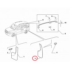 Бризковики задні (комплект) Doblo 2000-2016, Виробник: FIAT, OE: 46777964, 46777963, 46820351, 46820350, 46777963, 46777964,