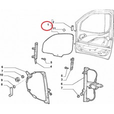 Скло передніх правих дверей Doblo 2000-2016 нове оригінал, Виробник: FIAT, OE: 51765349
