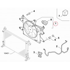 Дифузор з одним вентилятором + АС 1.4i, 1.6i Doblo 2005-2016, Виробник: FIAT, OE: 51768022, 51774951