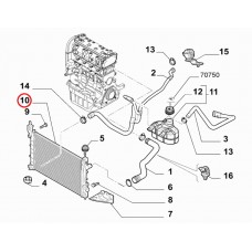 Радіатор охолодження 1.4і +АС Linea 2007-2017 70KW, Виробник: FIAT, OE: 51784706