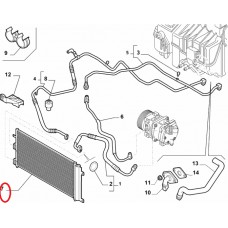 Радіатор кондиціонера 1.4i, 1.6i + АС Doblo 2005-2016, Виробник: FIAT, OE: 51801843, 6001070972