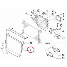 Рамка дифузора квадратна (дефлектор радіатора) 1.3 MJTD Doblo 2009-2015, Виробник: FIAT, OE: 51810953