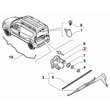 Моторчик склоочисника заднього (розпашні двері) Doblo 2009-, Виробник: FIAT, OE: 51811480