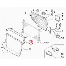 Рамка дифузора пряма (дефлектор радіатора верхній) Doblo 2009-2015, Виробник: FIAT, OE: 51813951