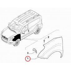 Крило ліве Doblo 2009-2015 уцінка, Виробник: FIAT, OE: 51822255