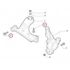 Болт кріплення переднього важеля та важеля задньої поперечини Doblo 2009- , Виробник: FIAT, OE: 51830659, 51926030