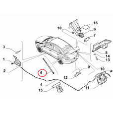 Амортизатор кришки багажника Linea 2007-2017, Виробник: FIAT, OE: 51859320, 51801718