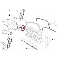 Скло передніх лівих дверей Linea 2007-2017  OPAR, Виробник: FIAT, OE: 51867099, 51798965