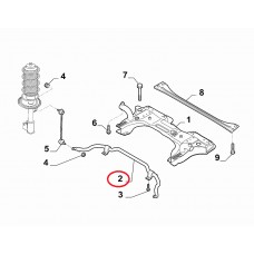 Стабілізатор передньої підвіски Doblo 2009-(D23,5mm), Виробник: FIAT, OE: 51886183, 51886184, 51854406, 51819135