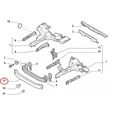 Буфер переднього бампера Linea 2007-2017, Виробник: FIAT, OE: 51910378