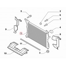 Радіатор охолодження 1.3MJTD Punto 2005-2018, Виробник: FIAT, OE: 51936040, 51863817