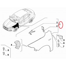 Крило ліве Tipo 2015-2021, 2020-..., Виробник: FIAT, OE: 52012210, 68326647AA