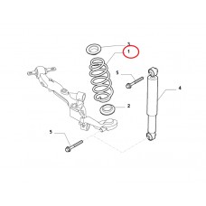 Пружина задня не посилена Doblo 2009-2015, Doblo 2015-2023, Виробник: FIAT, OE: 52022375, 52102502