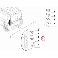 Ліхтар стопа лівий Doblo 2015-2023 (кришка багажгика), Виробник: FIAT, OE: 51974250, 52044718