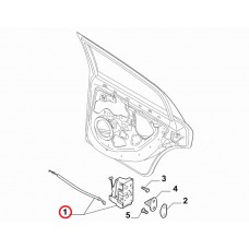 Замок дверей задніх лівих PUNTO 2009-2017, Виробник: FIAT, OE: 52065117, 51903249