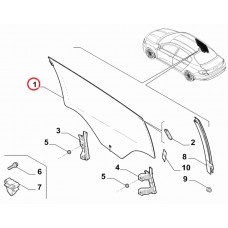 Скло задніх правих дверей Tipo 2015-, Виробник: FIAT, OE: 52065516, 51984778