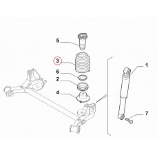 Пружина задня Fiorino 2007-2016, 2016-..., Виробник: FIAT, OE: 52095970, 51821097