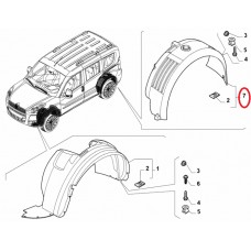 Підкрилок задній лівий Doblo 2009-2015, 2015-2023 новий, Виробник: FIAT, OE: 1121155, 95520856, 52128366, 52003846
