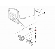 Замок дверей передніх лівих Fiorino-Qubo 2007-, Виробник: FIAT, OE: 52139144, 52131225