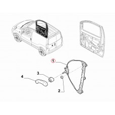 Склопідйомник механічний лівий Fiorino-Qubo 2007-2024, Виробник: FIAT, OE: 52148373, 52231015, 1368330080, 1354725080