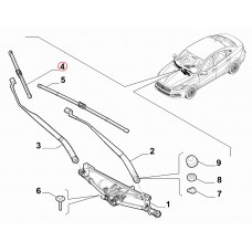 Щітка склоочисника переднього права Tipo 2015- (двірник) OPAR, Виробник: FIAT, OE: 52148421, 51984384, 6000625023
