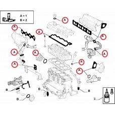 Комплект прокладок 1.9MJTD Doblo 2005-2016 верхній, Виробник: AJUSA, OE: 71739971