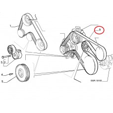 Ремінь генератора та гідропідсилювача 1.9D, 1.9JTD, 1.9MJTD Doblo 2000-2016  + АС 6РК1815 , Виробник: FIAT, OE: 55189680,