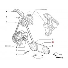 Ремінь гідропідсилювача 1.4i Linea 2007-2017, Виробник: FIAT, OE: 55211240