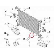 Радіатор охолодження 1.4i 70kw Tipo 2015 -, Виробник: Nissens, OE: 52052603, 52015580
